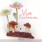 H&eacute;risson mignon et joyeuses fleurs d'automne